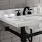 Kingston Brass KVPB30MSQ0 30-Inch Carrara Marble Console Sink, Marble White/Matte Black KVPB30MSQ0 - alternate 5
